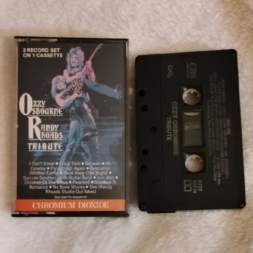 Vintage Ozzy Osbourne Randy Rhoads Tribute Cassette Chromium Dioxide Tape Music